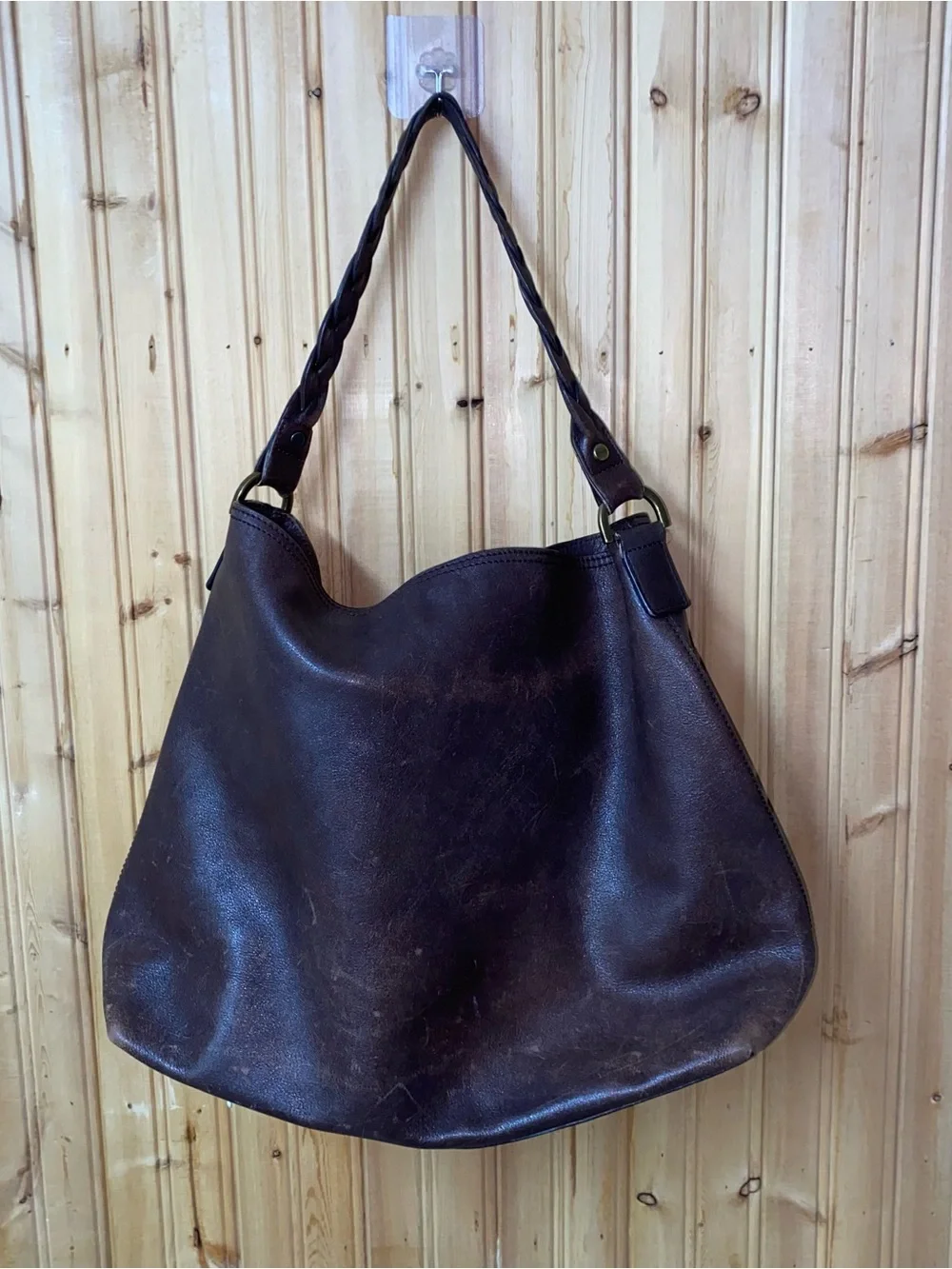 Mulberry Alexa Hobo Bag Dark Brown Leather Shoulder Bag with Front Buckle Pocket - Picture 8 of 14